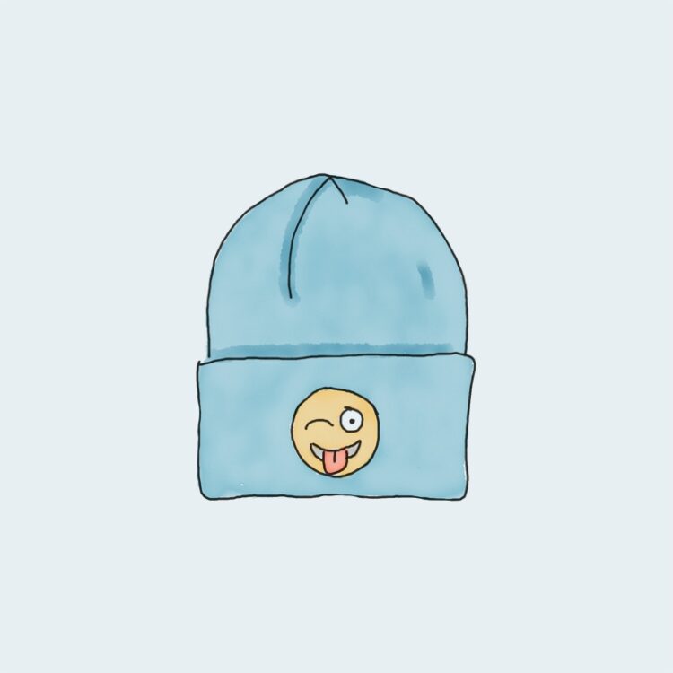 Muts met logo blauw
