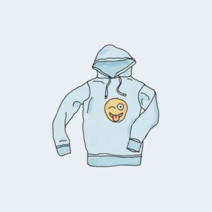 Hoodie met logo blauw