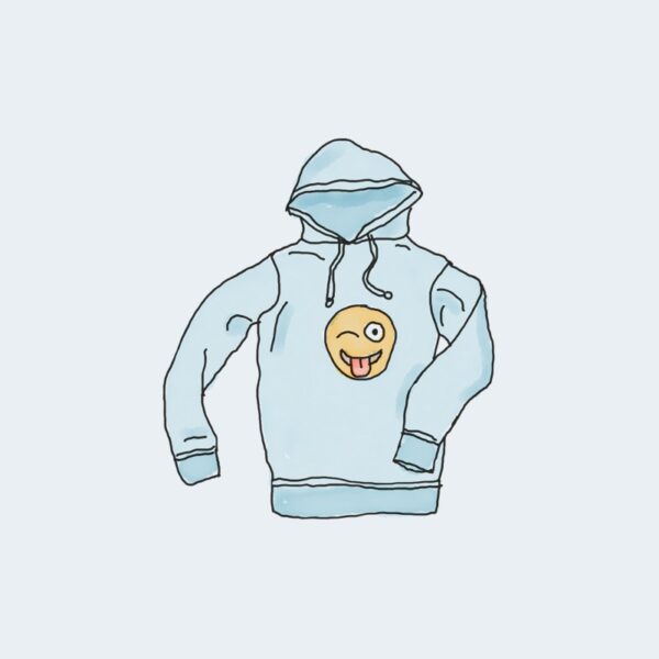 Hoodie met logo blauw