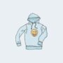 Hoodie met logo blauw