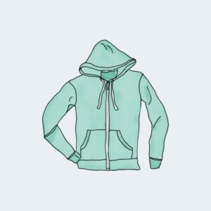 Vest met muts en zakken groen