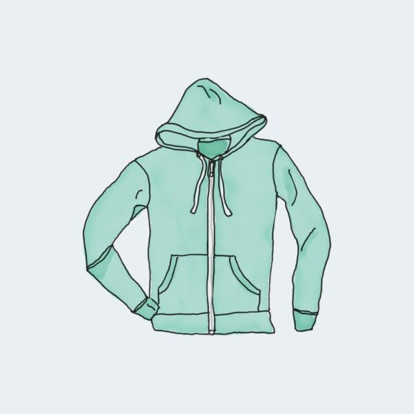 Vest met muts en zakken groen