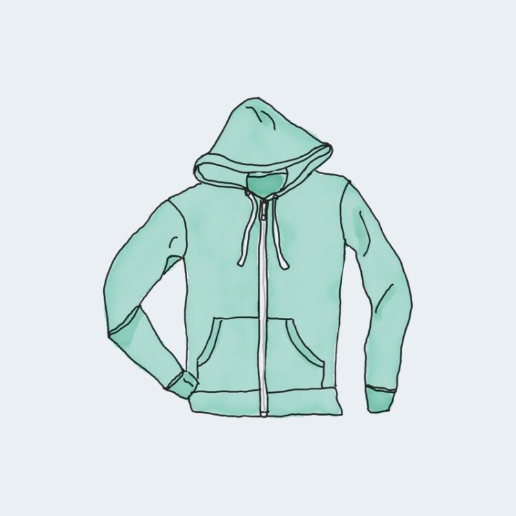 Vest met muts en zakken groen