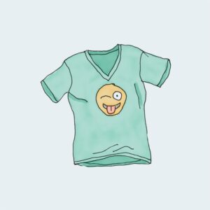 V-hals T-shirt met logo groen
