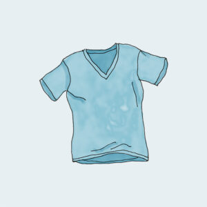 V-Hals T-shirt blauw
