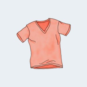 V-Hals T-shirt rood